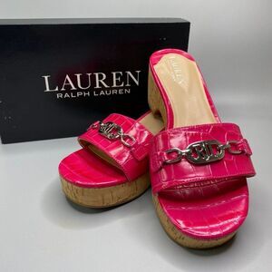 Lauren Ralph Lauren Women's Roxanne Sandal Platform Size 7 Sport Pink